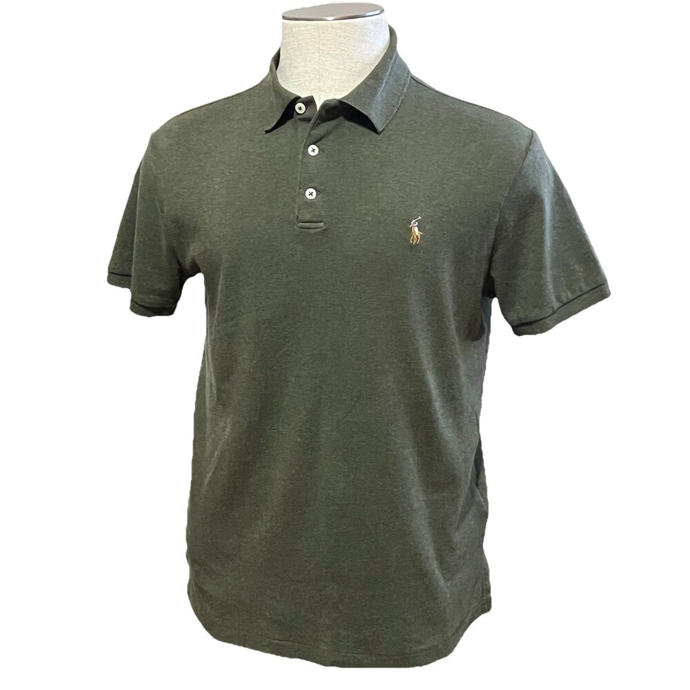 POLO Ralph Lauren Custom Slim Fit Soft Cotton Polo Men’s Sz M Olive Green